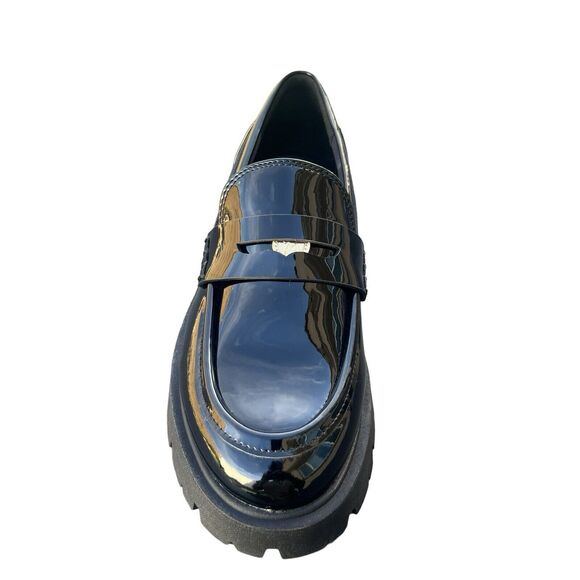 Zara Women\'s Treaded Sole Loafers Black Patent Leather Shoe Size US 8 main image 5